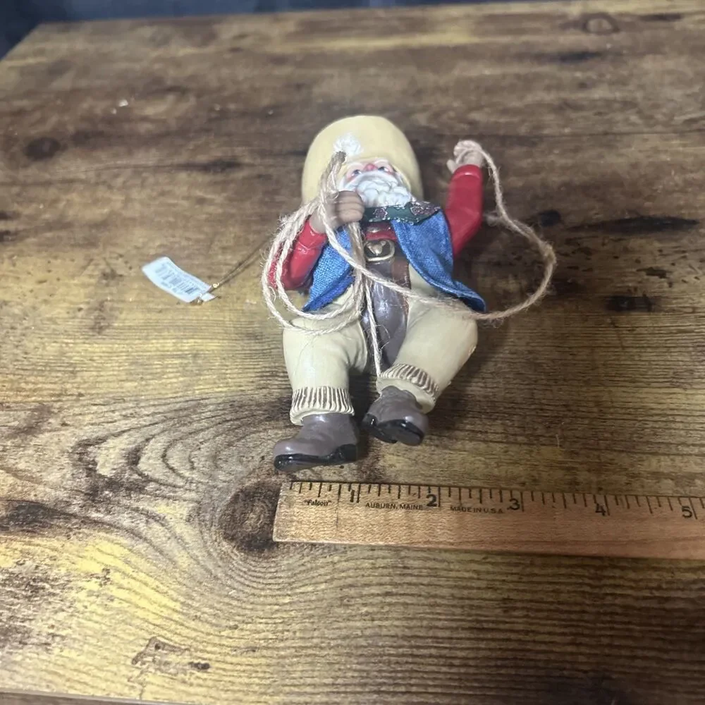 Dept 56 Cowboy Santa Claus Lasso Pastimes Ornament Collectible Rare Christmas